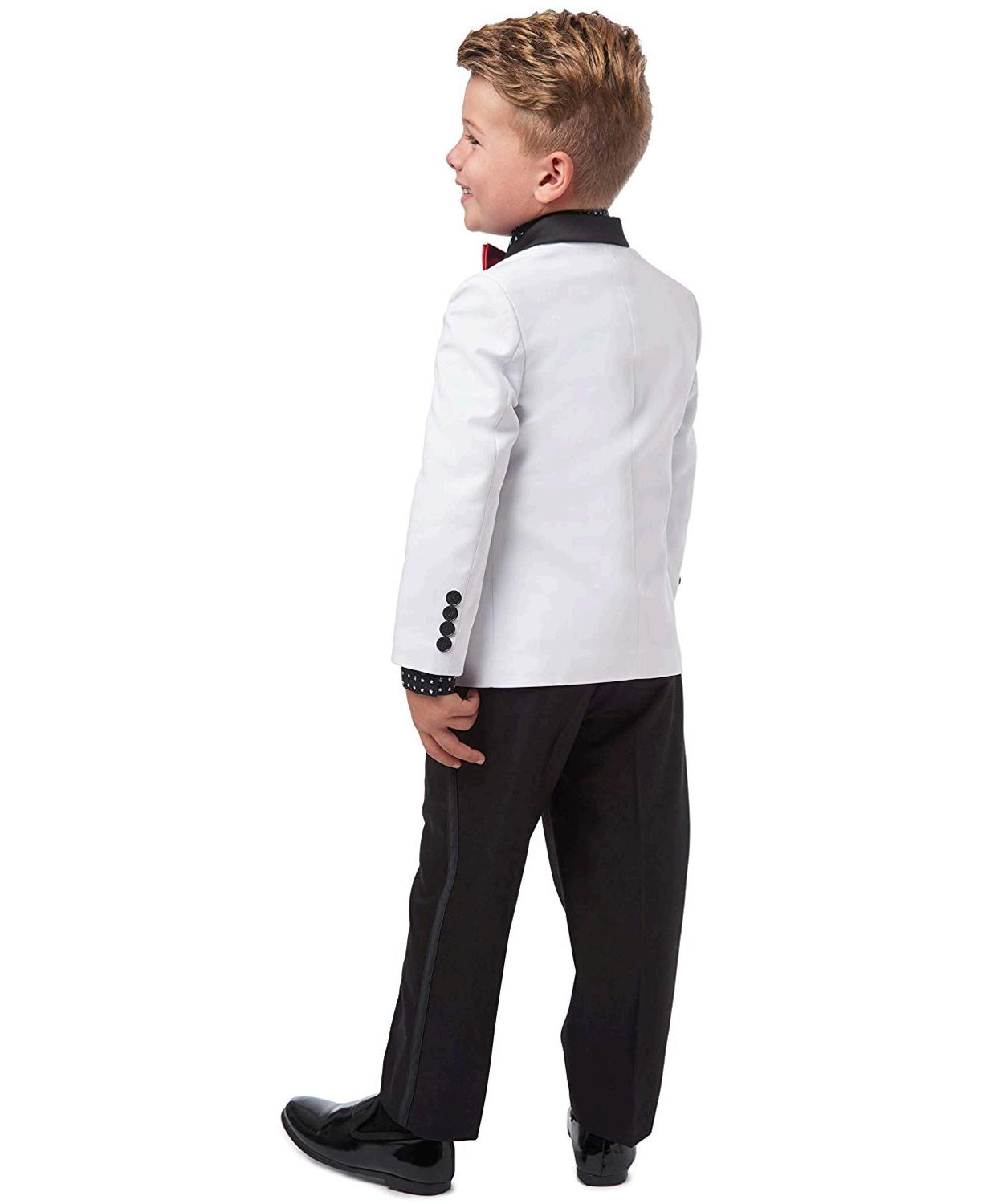 Calvin Klein Boys' Toddler 4-Piece Formal Suit Set, Multi, Multi Black