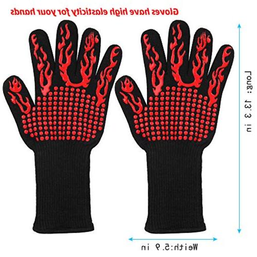 KITHELP BBQ Gloves, Grilling Gloves 1472℉ Extreme Heat ...