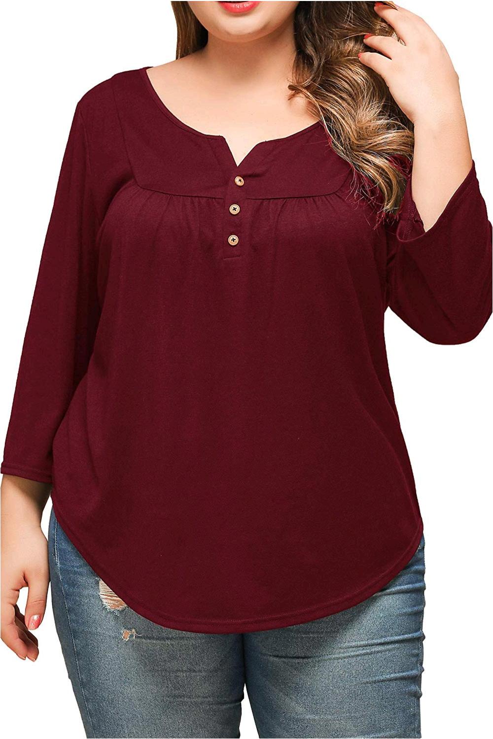 3 4 sleeve tunic tops