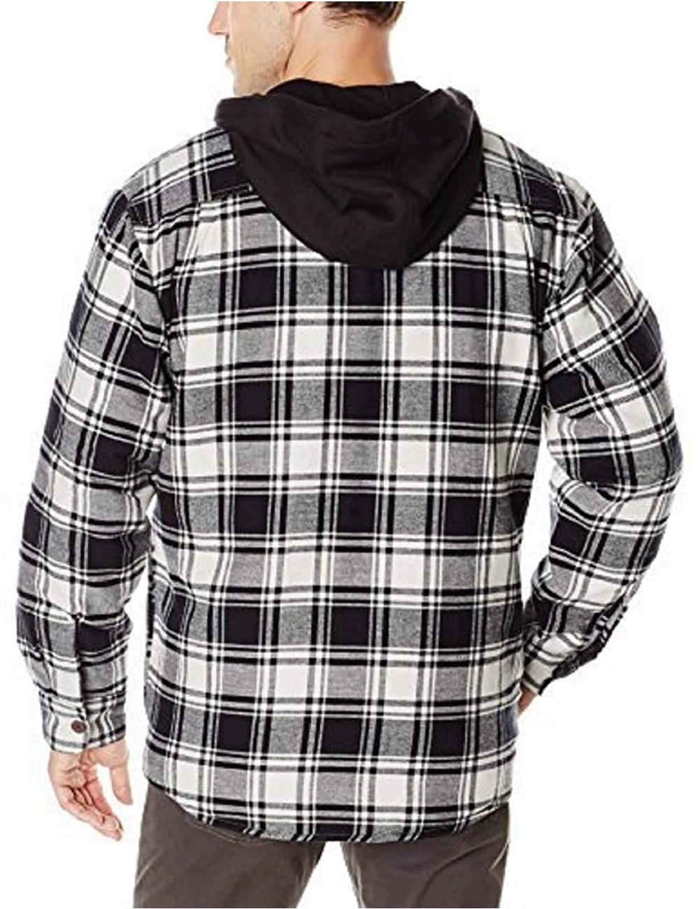 Wrangler Authentics Men's Long Sleeve Quilted Lined Flannel, Black ...