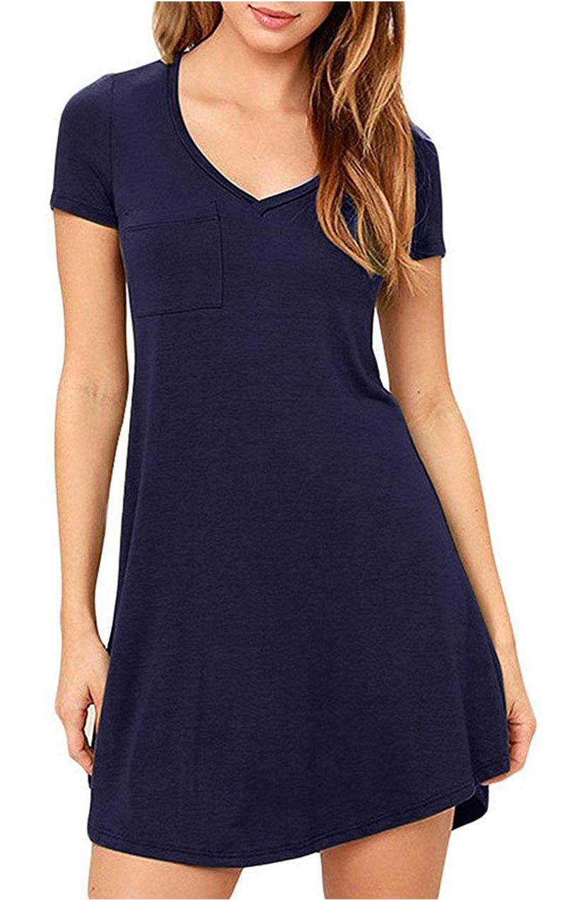 vneck tshirt dress with pockets