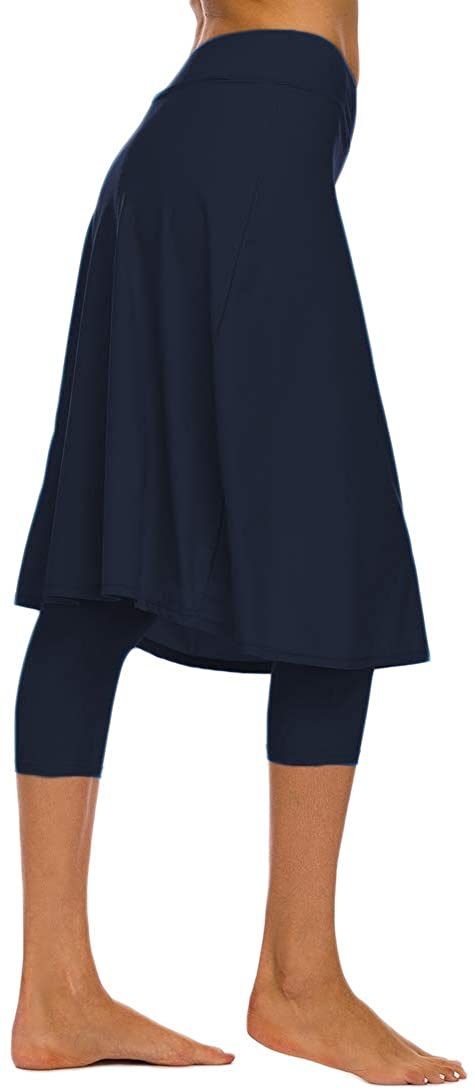 Custom Sewn Swim Skirt With Leggings, Modest Skirted Leggings for