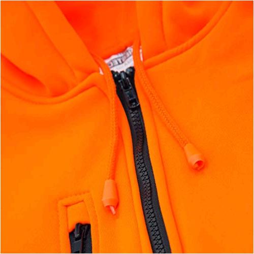 high visibility orange hoodie