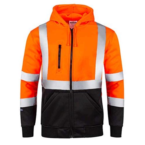 high visibility orange hoodie