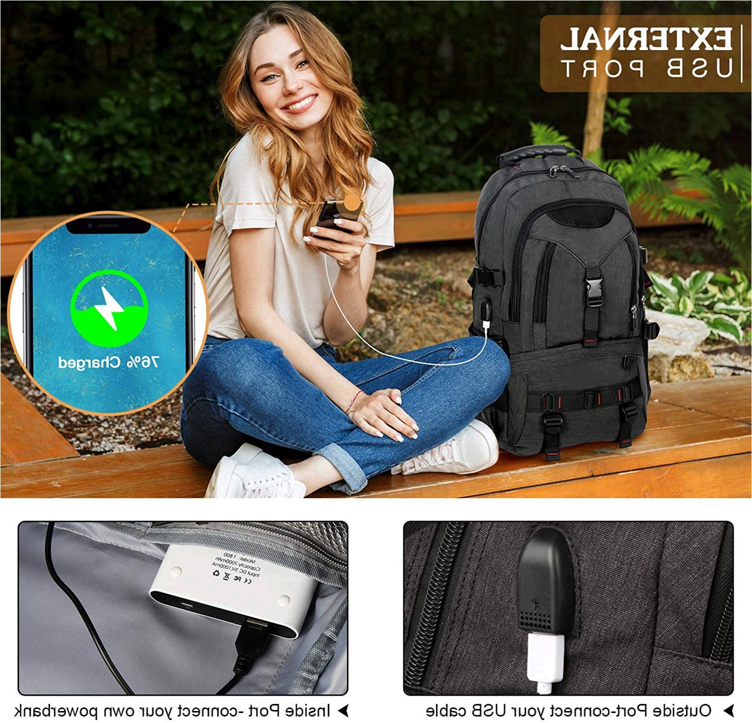 Tocode Large Laptop Computer Backpack 17 Inch Travel, Black Update