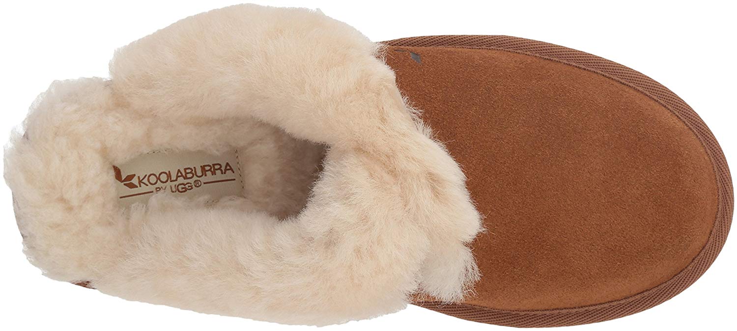 Koolaburra By UGG Womens Milo Scuff Slipper Leather Closed, Chestnut ...