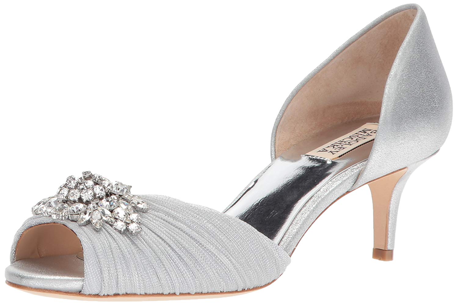 Badgley Mischka Womens Jeweled Black Or Red Peep Toe Fashion Ankle Strap Heels