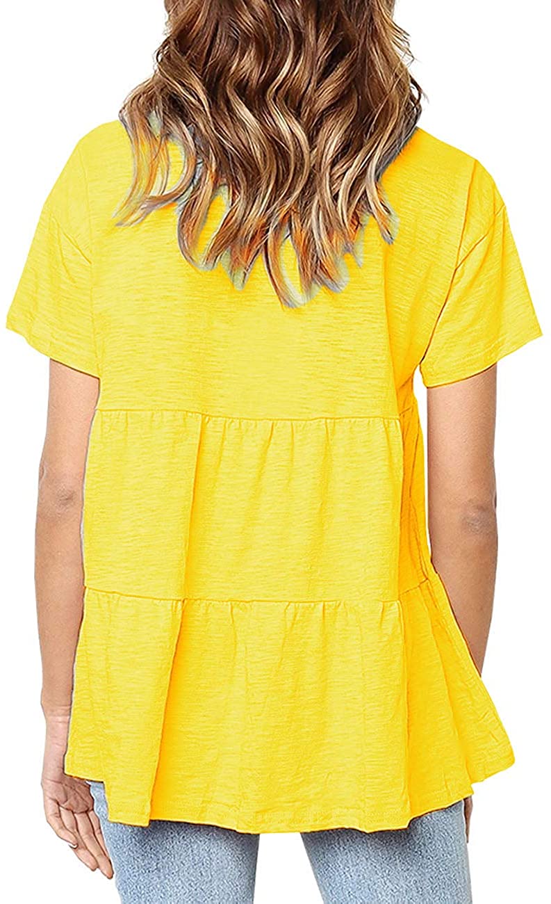 short sleeve yellow blouse