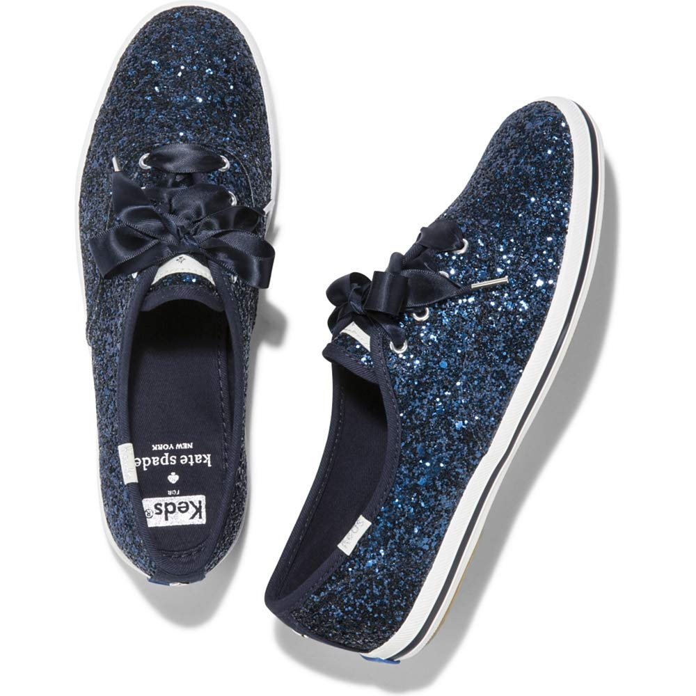 Keds Womens Champion Glitter Fabric Low Top Lace Up Fashion, Navy, Size ...