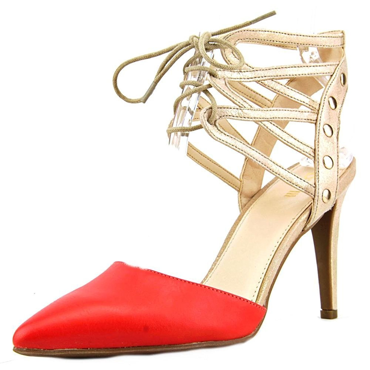 Bar III Womens Janet Pointed Toe SlingBack Dorsay Pumps Coral/Gold Size 8.0 T Bar III Womens Janet Pointed Toe SlingBack Dorsay Pumps Coral/Gold Size 8.0 T