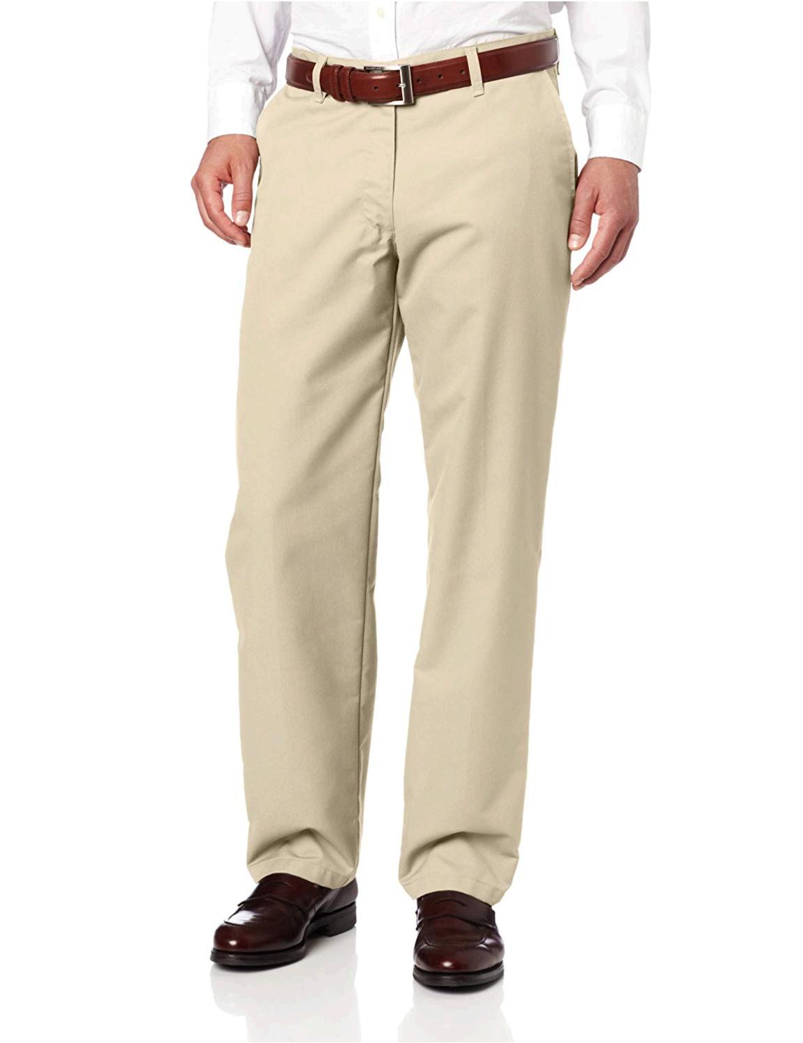 Lee Men's Total Freedom Relaxed Fit Flat Front Pant - 36W, Sand, Size ...