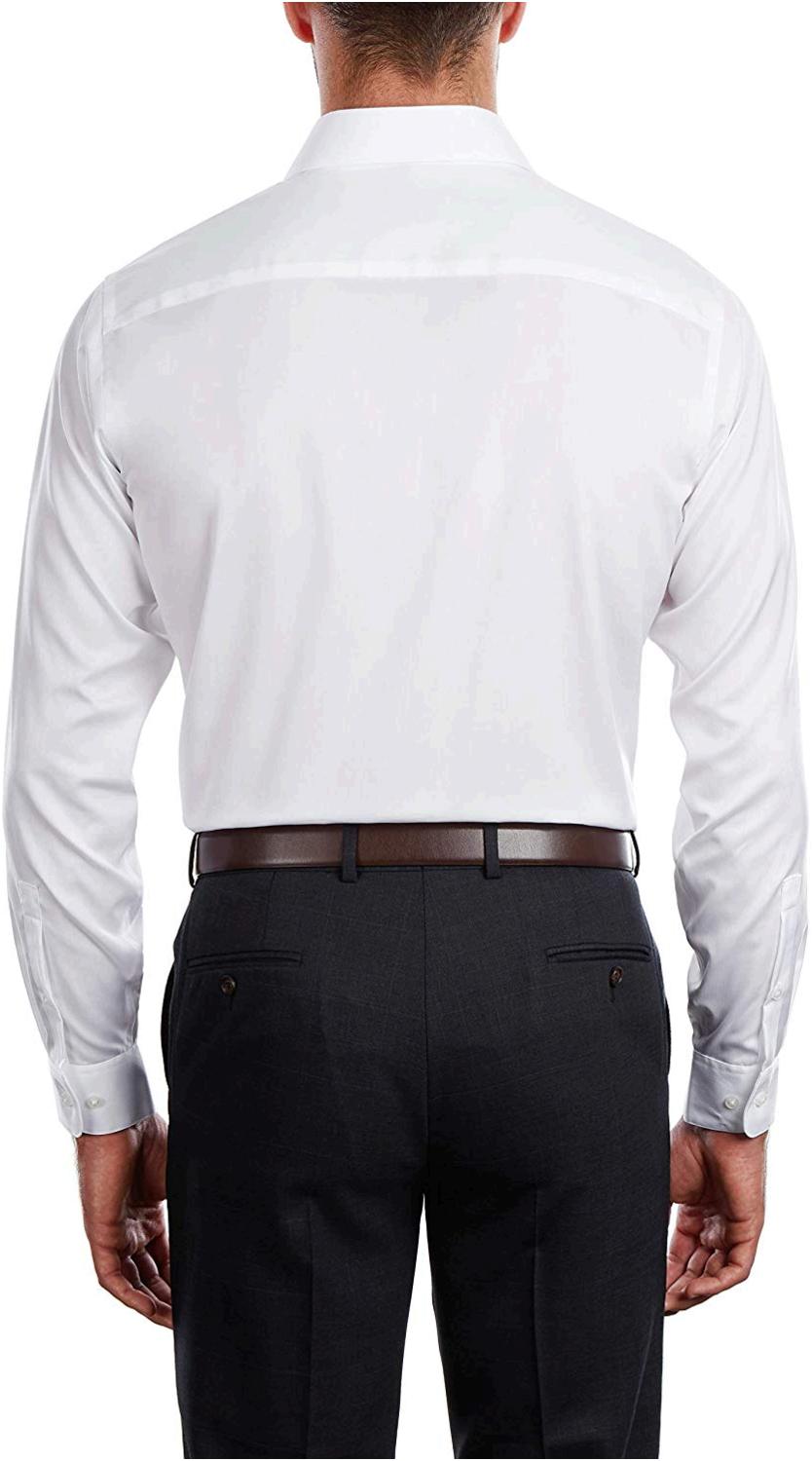 Calvin Klein Men's Regular Fit Non Iron Herringbone Spread, White, Size ...