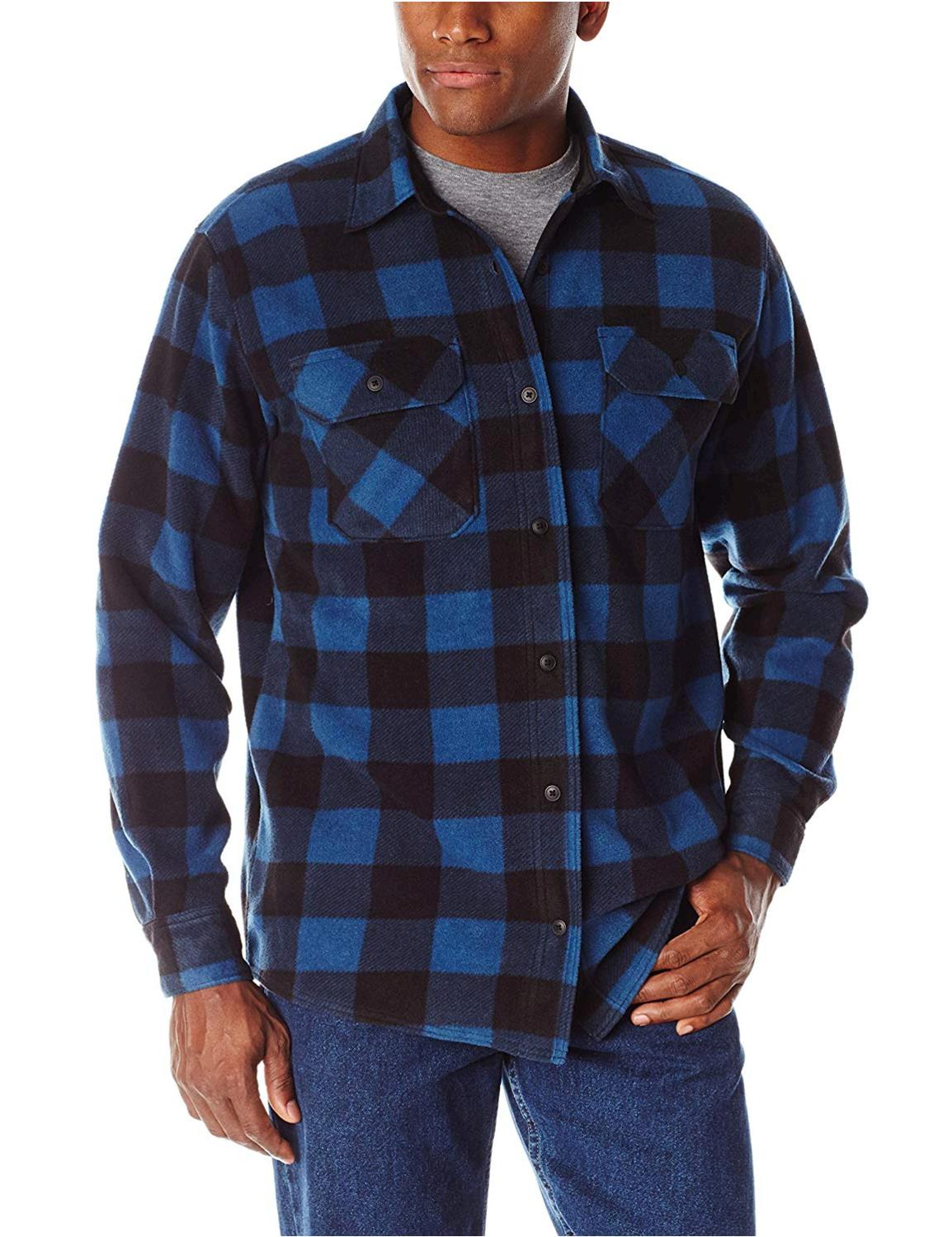 wrangler plaid fleece shirt