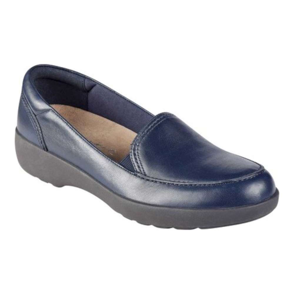 Easy Spirit Womens Karin Leather Closed Toe Loafers, Navy/Navy Leather ...