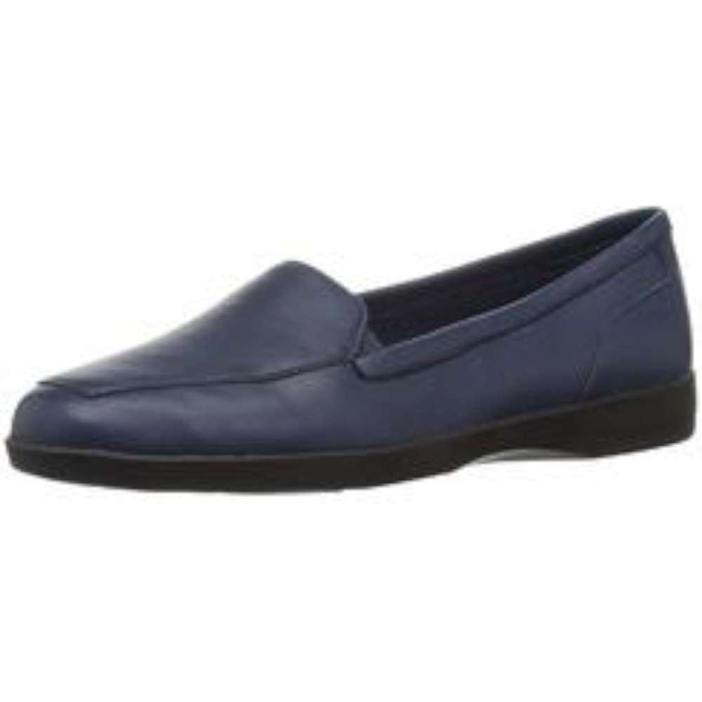 navy leather loafers women