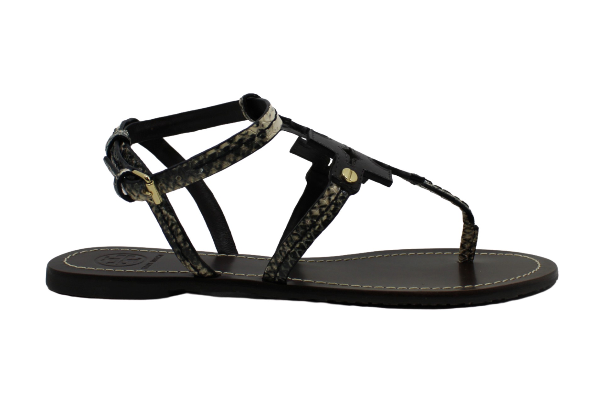 tory burch black flat sandals