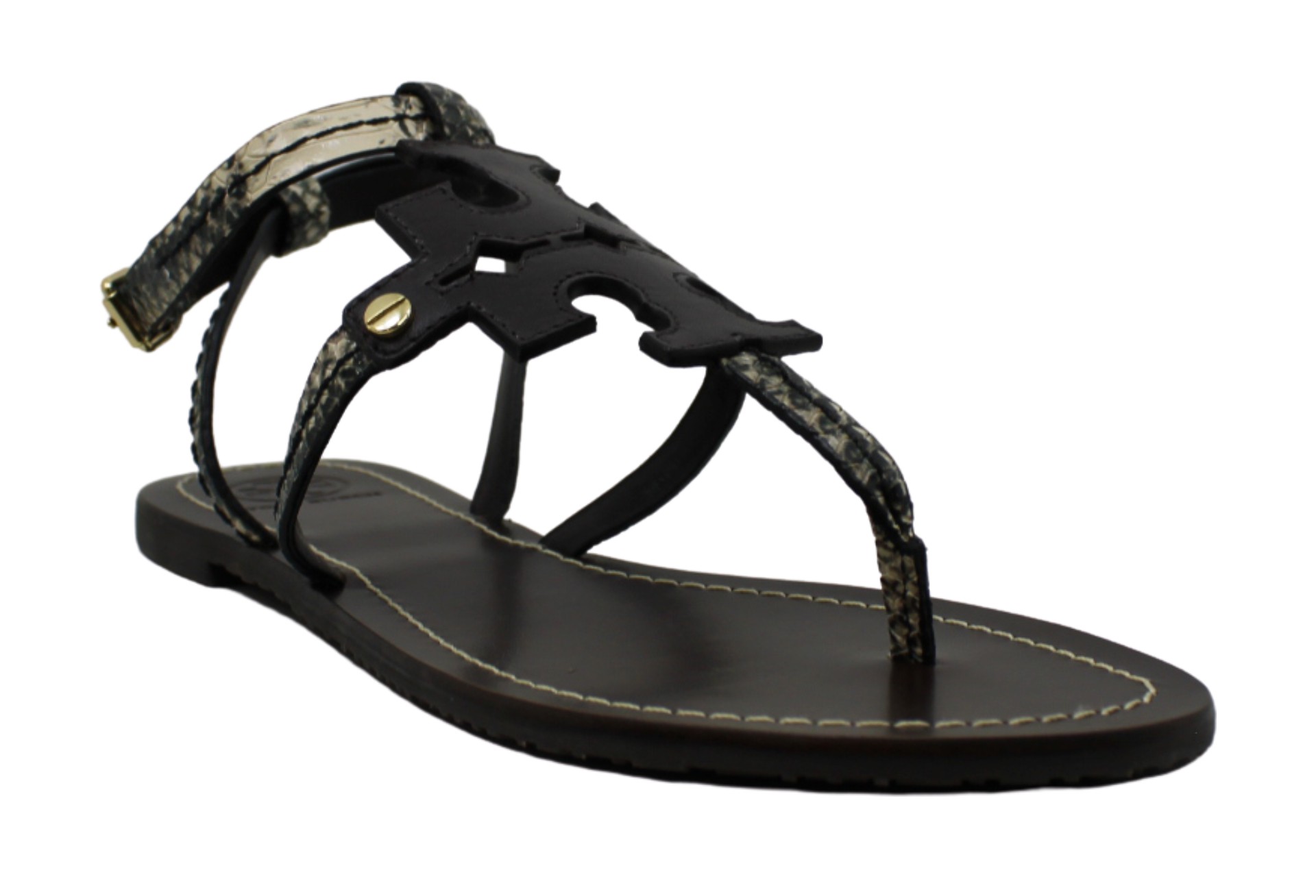 tory burch black flat sandals