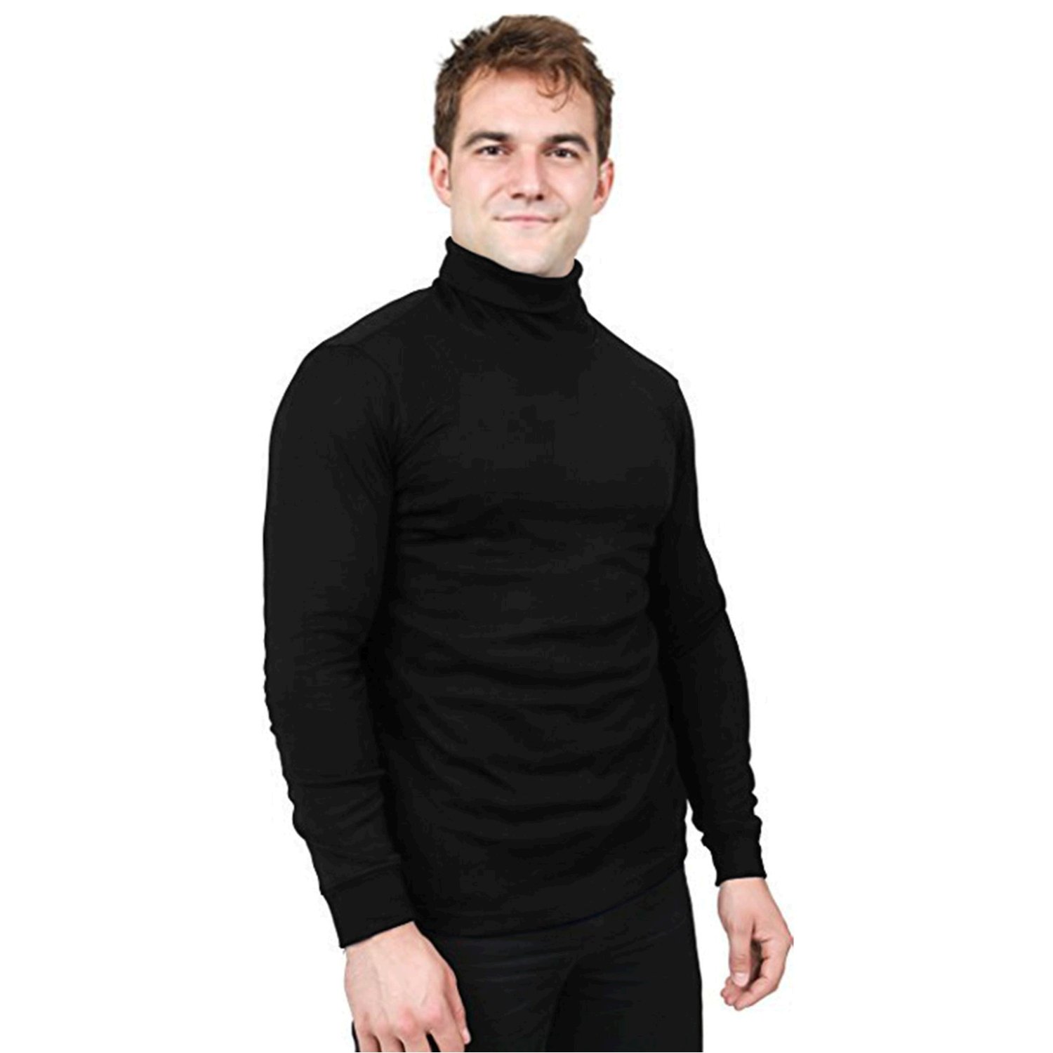 Utopia Wear Special Comfort Fit Turtleneck T-Shirt - Premium, Black ...
