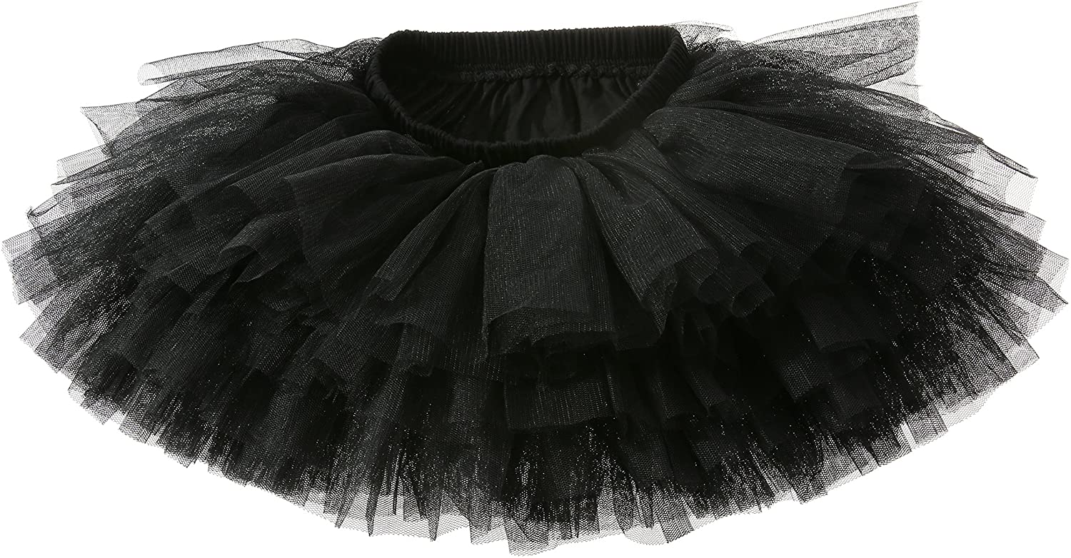 Baby Girls' Tutu Skirt Toddler 6 Layered Tulle Tutus 18T, Black, Size