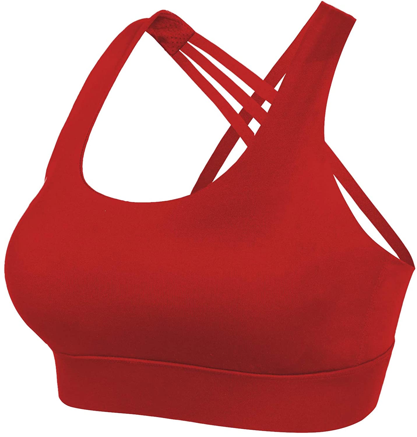 nine bull Women's Removable Padded Sports Bras High Impact, Red2, Size