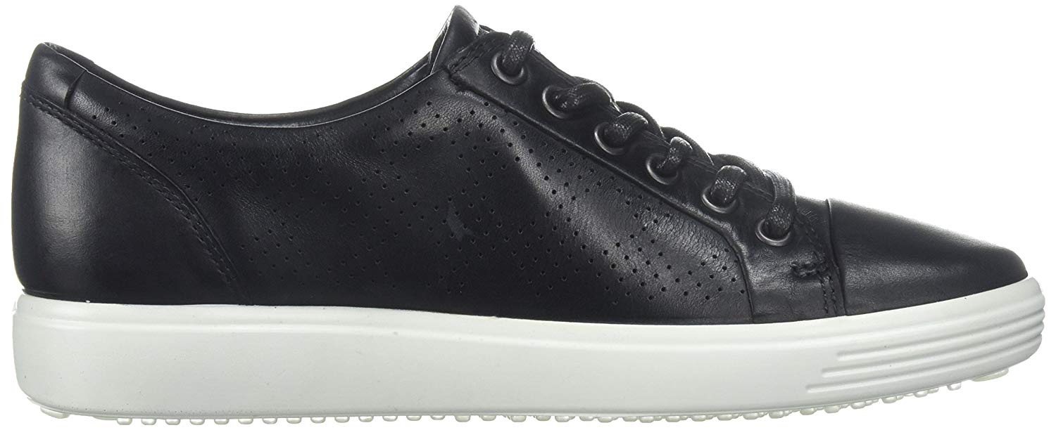 ECCO Womens ECCO Soft Low Top Lace Up Fashion Sneakers, Black, Size 8.0 ...