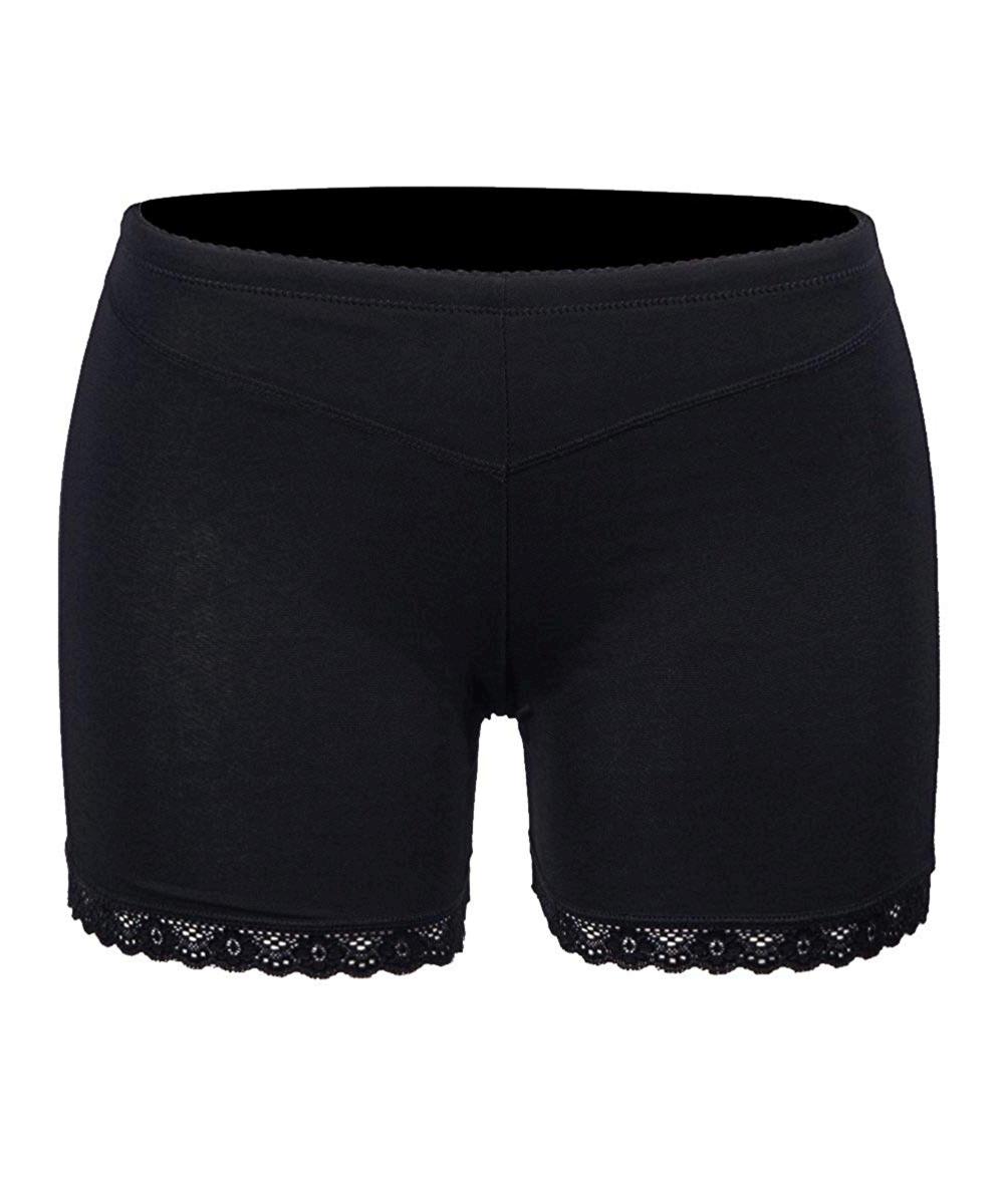 FUT Women's Butt Lifter Lace Boy Shorts Body Shaper Enhancer, Black ...