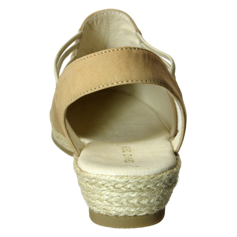 tan closed toe espadrille wedge