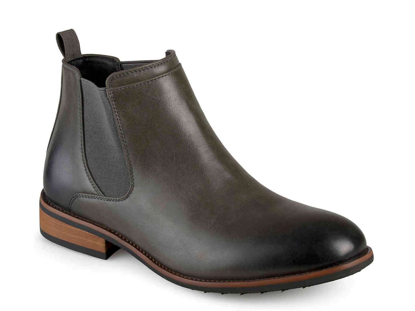 Vance Co. Mens Landon Almond Toe Ankle Chelsea Boots, Grey, Size 8.5 | eBay