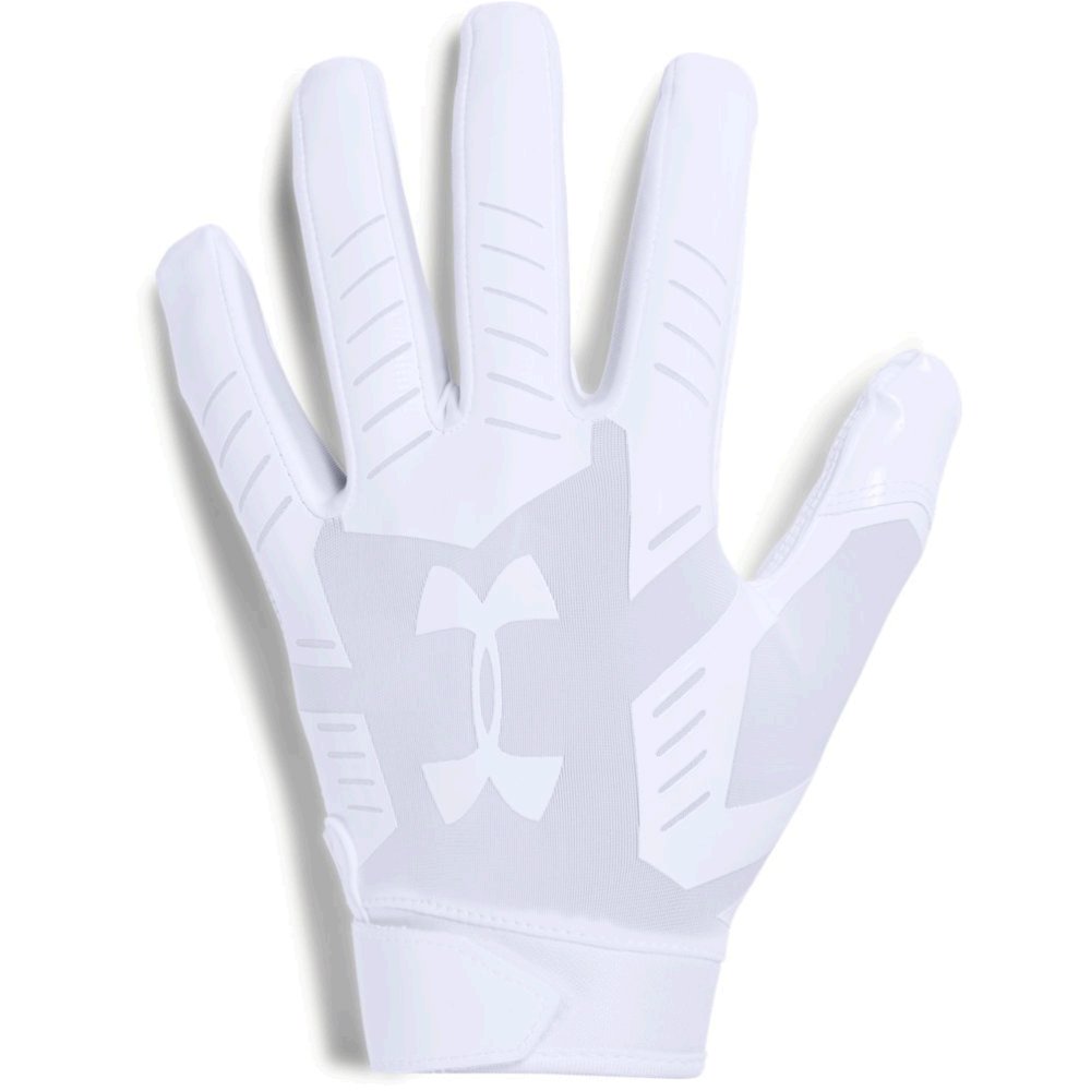 Under Armour Men's F6 Football Gloves, White, White (100)/Aluminum