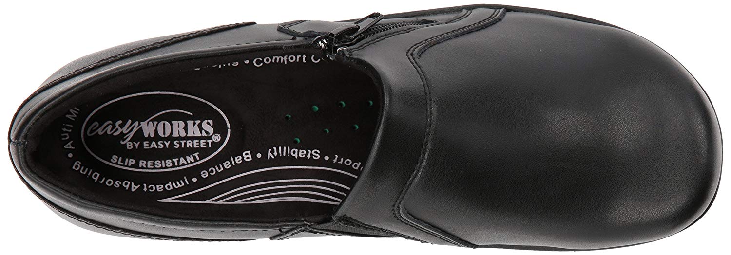 red closed toe mules