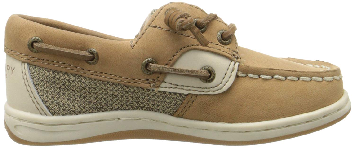 Sperry Girls Boat Shoes Songfish Top Sider Linen Gold Leather Choose Your Size