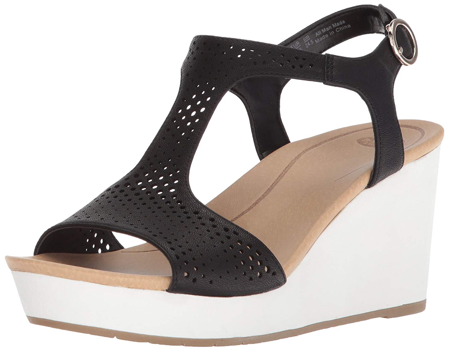 dr scholl's black wedge sandals