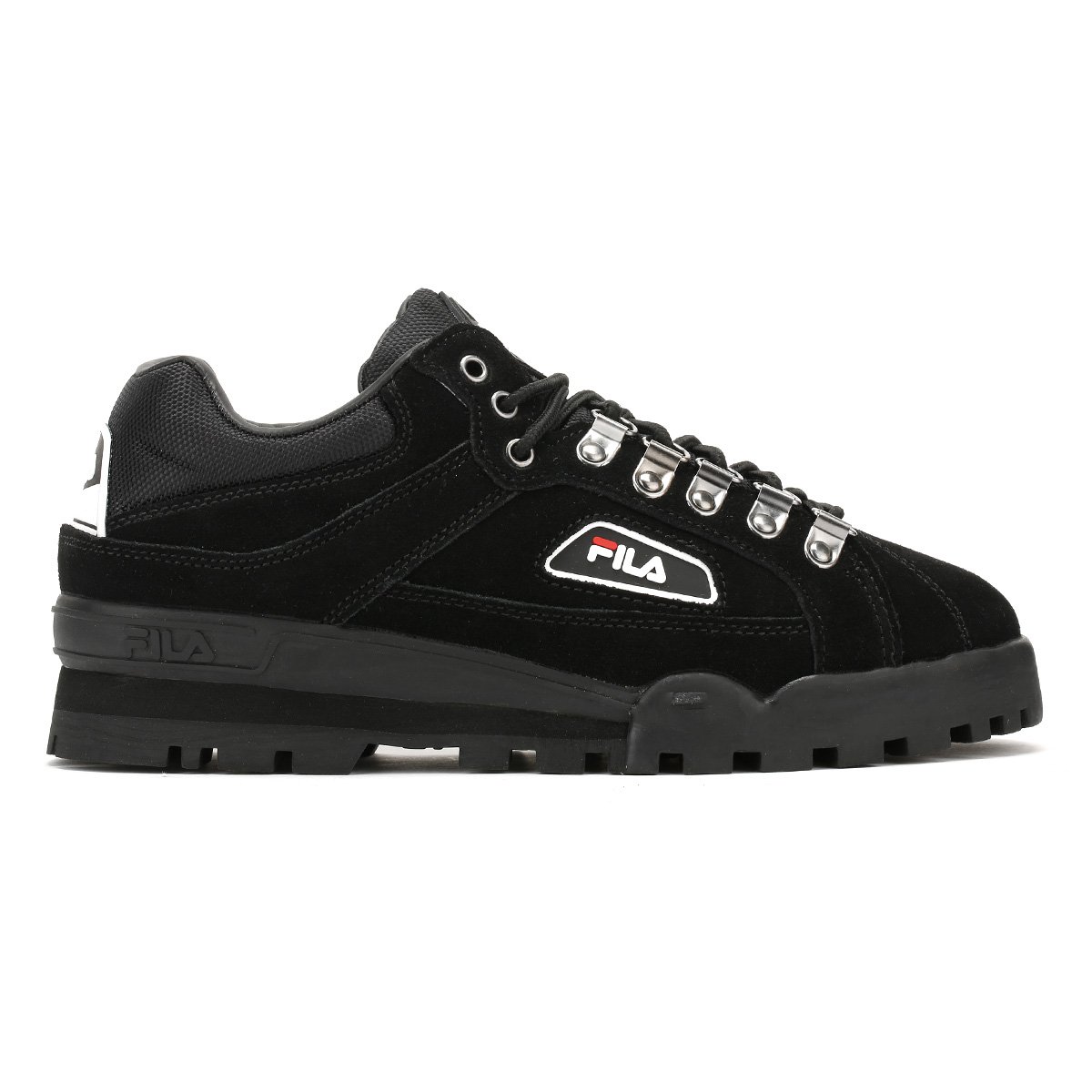 Fila Men's Trailblazer Suede Textile, Rubber Hiking Sneakers, Black ...