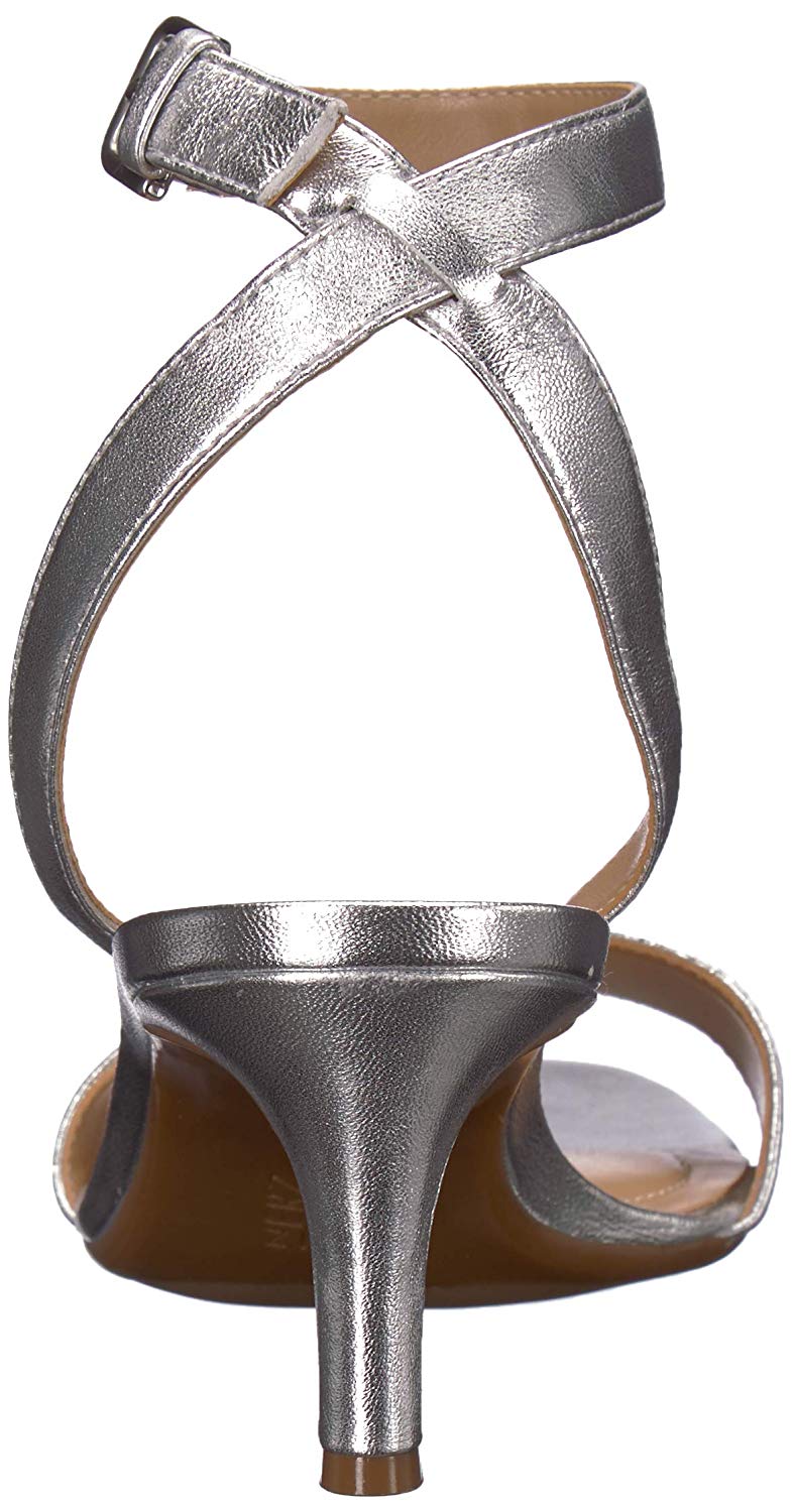 Naturalizer Womens Tinda Open Toe Formal Ankle Strap Sandals, Silver, Size 7.5 d | eBay
