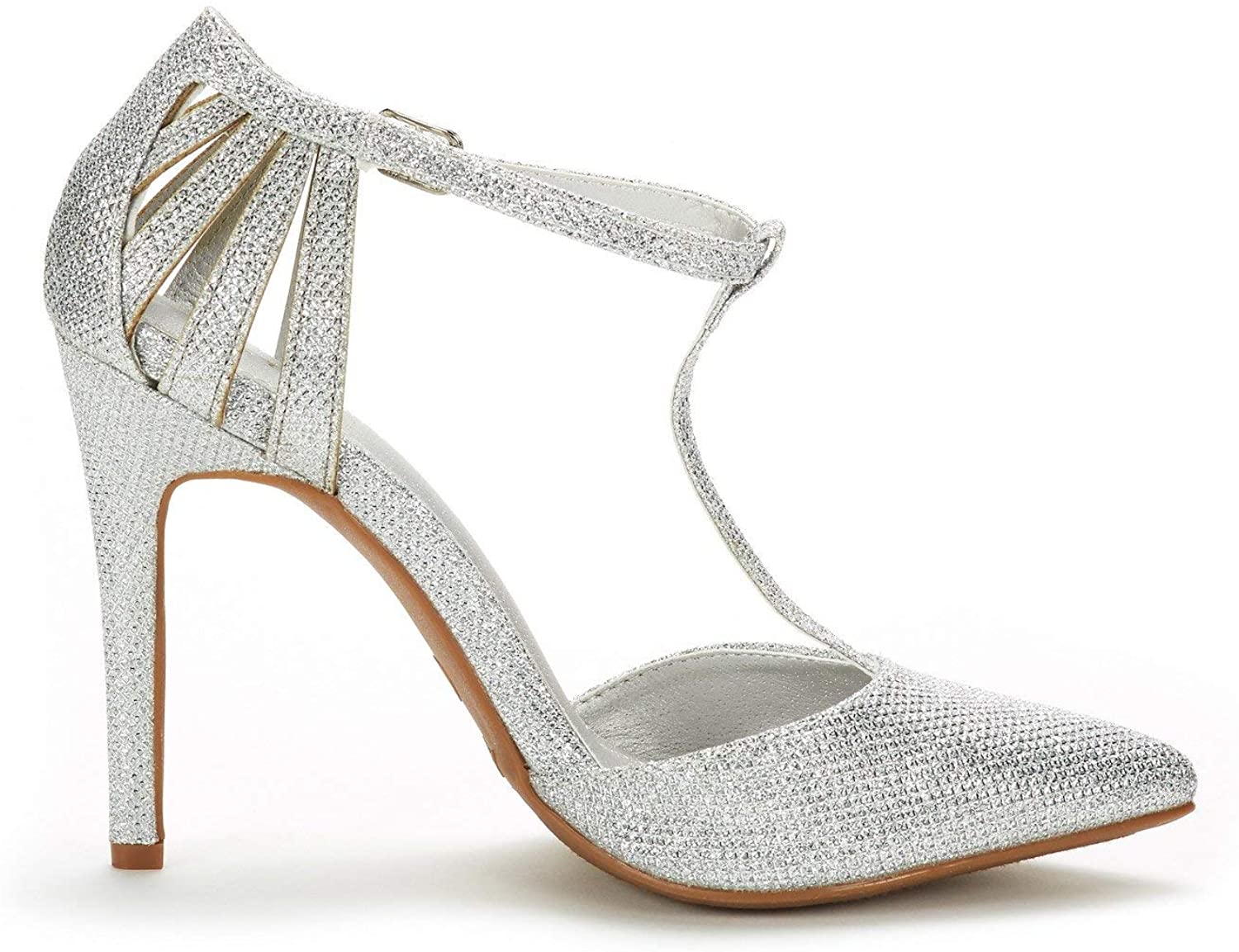 DREAM PAIRS Women's Oppointed-Mary Pump Shoe, Silver Glitter, Size 7.5 PXHk | eBay