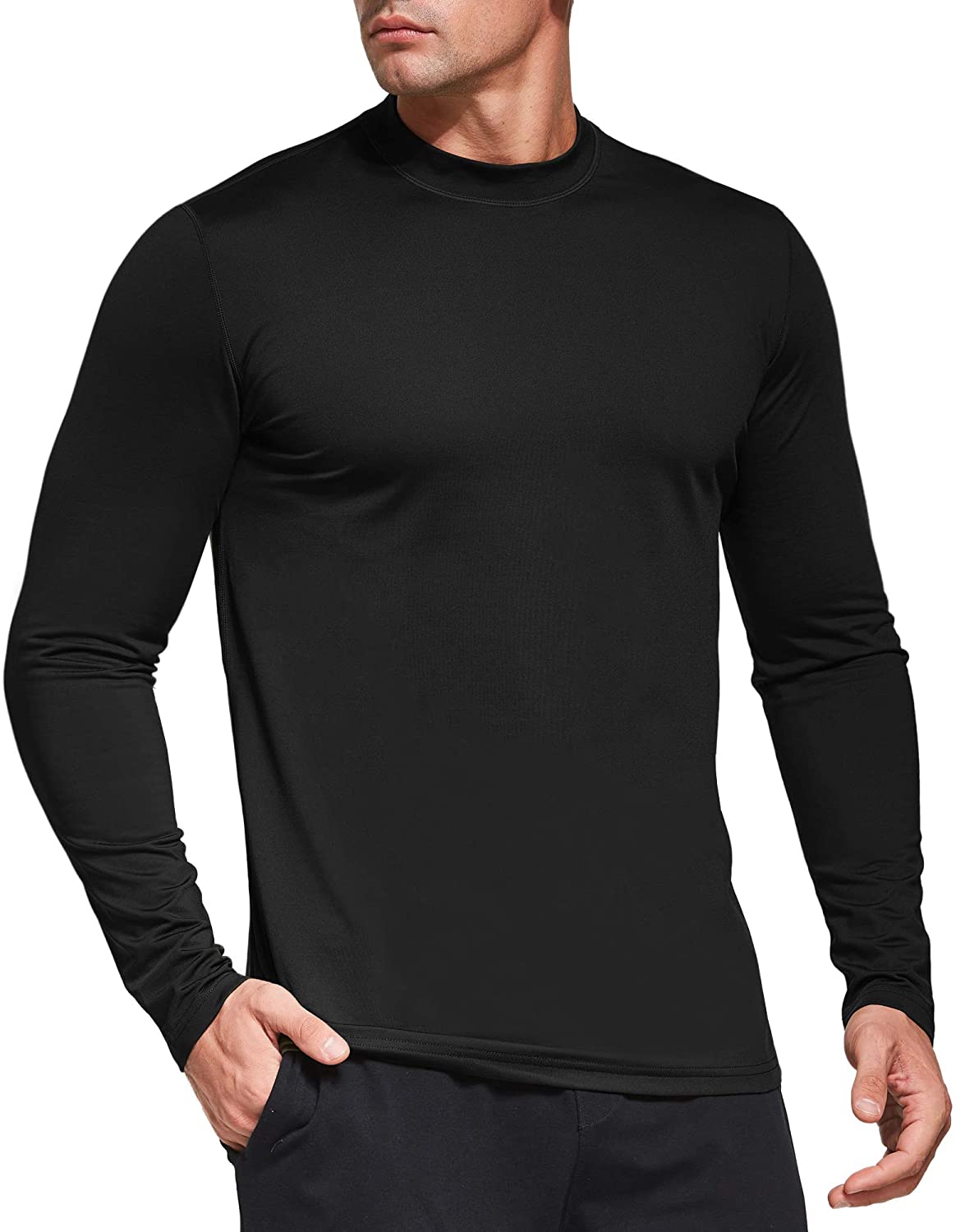 Download Ogeenier Men's Thermal Long Sleeve Shirts, Mock, Solid ...