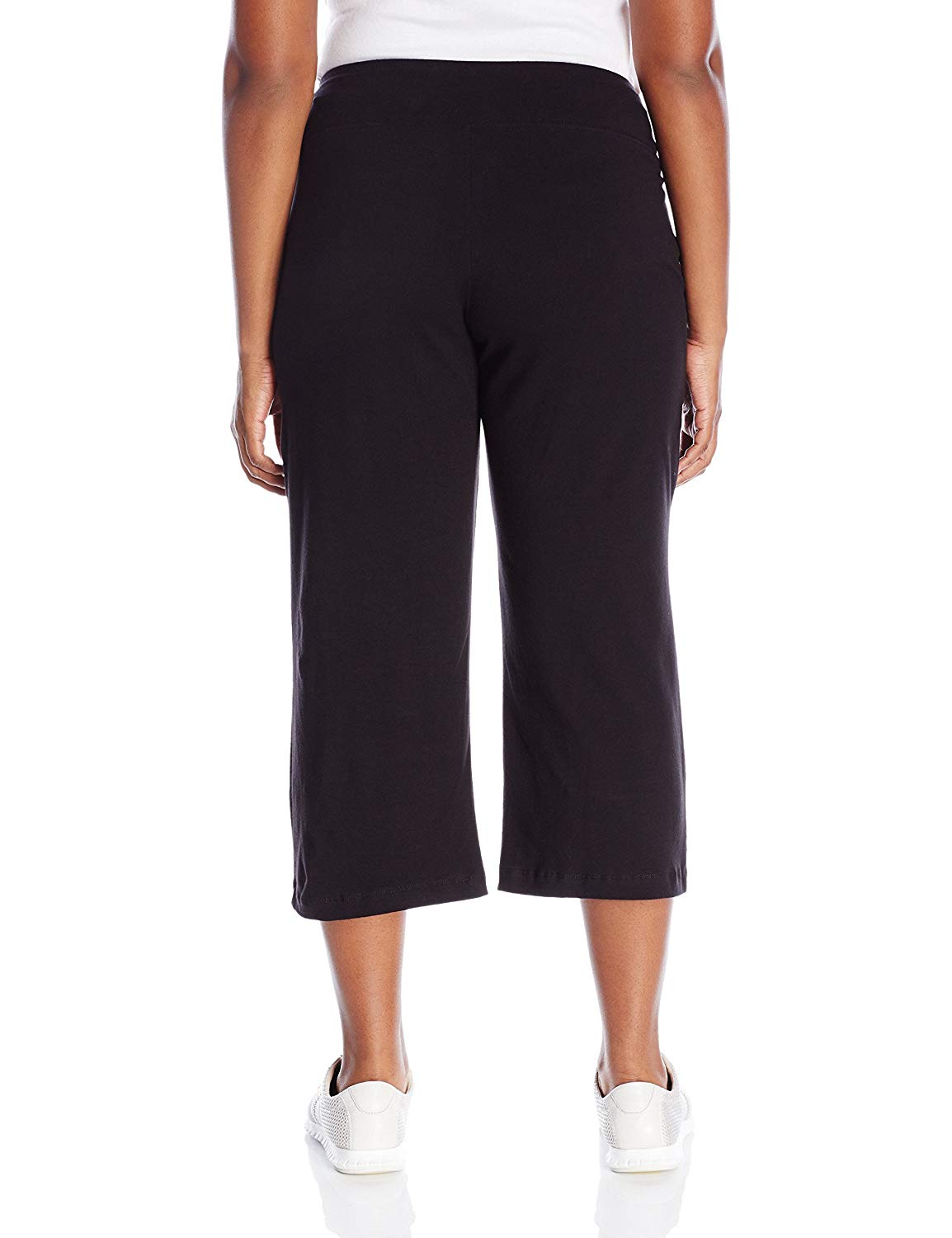 Jockey Women's Slim Capri Flare Athletic Pant, Deep, Deep Black, Size