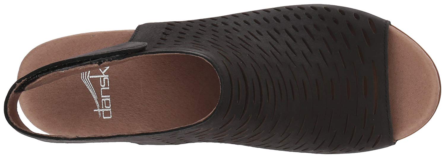 Dansko Womens Danae Leather Open Toe Casual Ankle Strap, Black, Size 11 ...