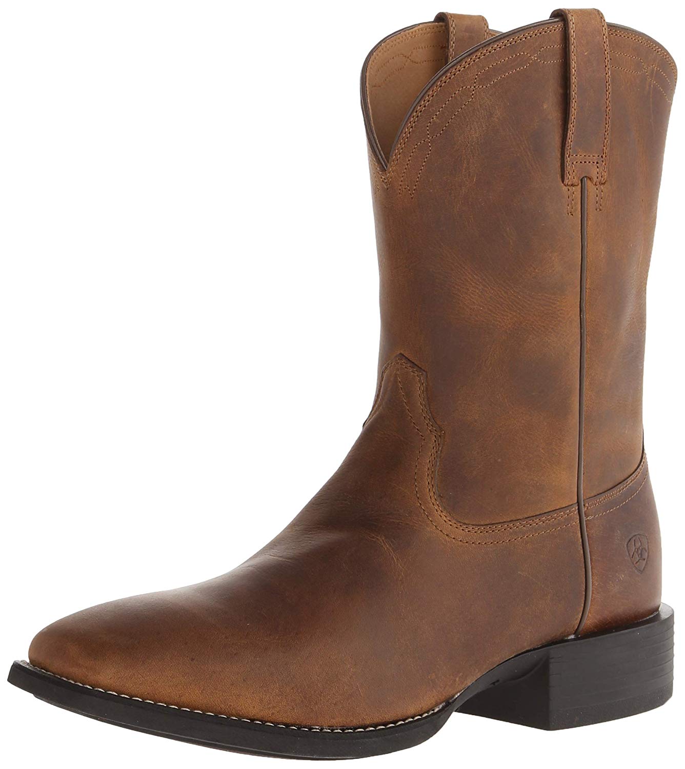 Ariat Mens Heritage Roper Wst Leather Square Toe, Powder Brown, Size 10 ...