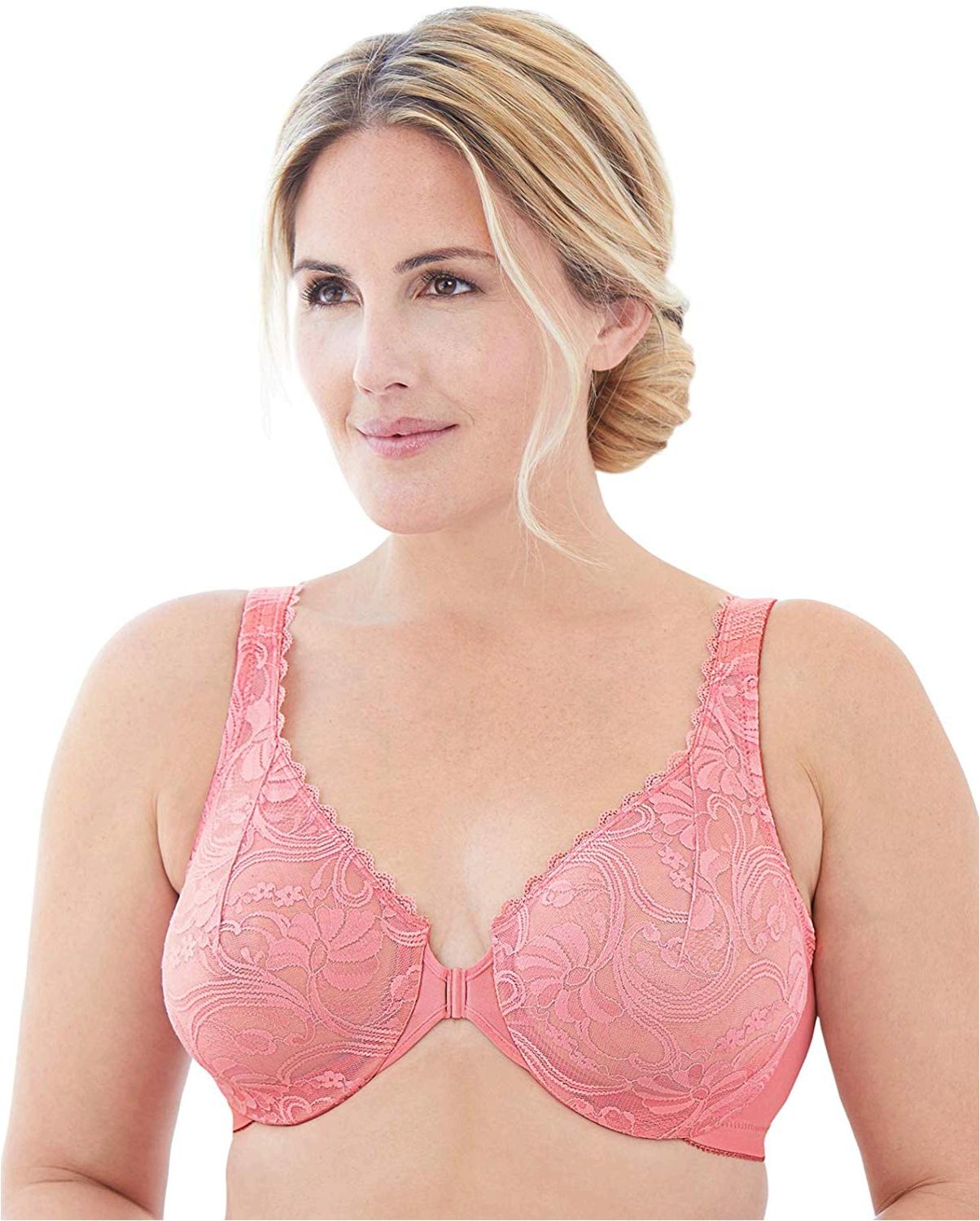 Glamorise Womens Plus Size Full Figure Wonderwire Front Apricot Size 34b Uxoj Ebay 