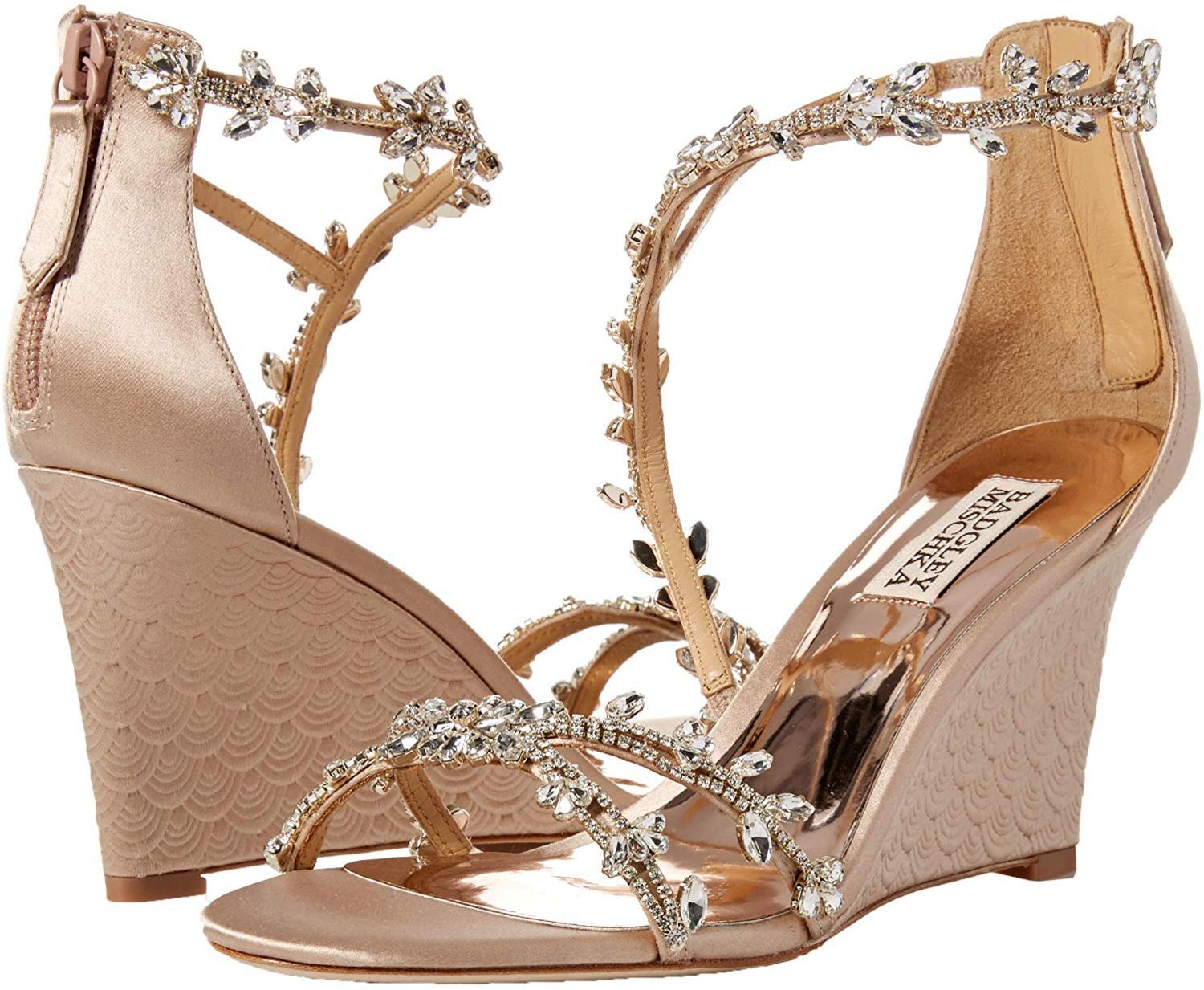 badgley mischka feather wedge