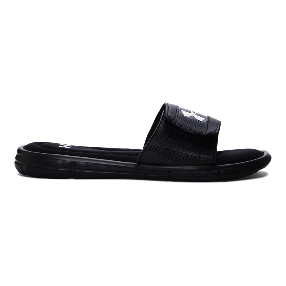 black open toe slides