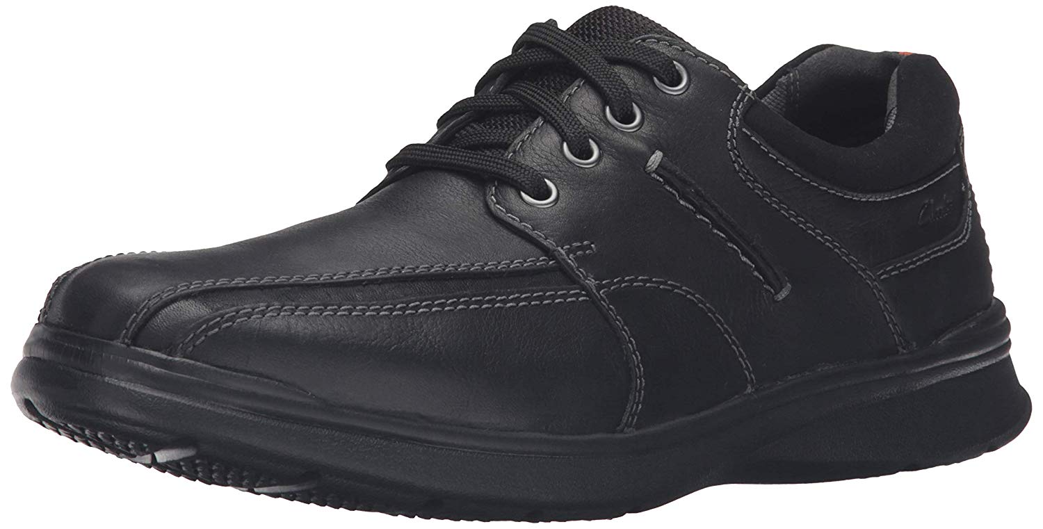 Clarks Men's Shoes Cotrell Walk Leather Lace Up Casual Oxfords, Black ...