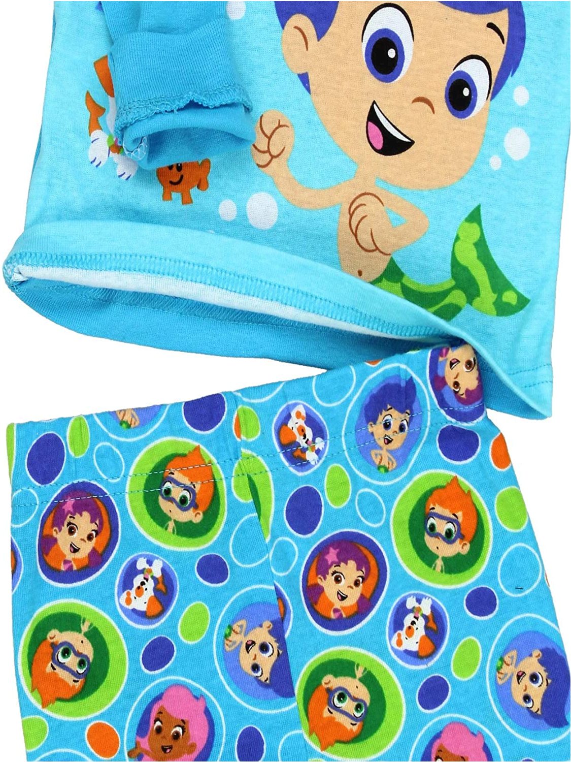 Bubble Guppies Toddler Boy's Girl's 2 Piece Long Sleeve Cotton, Blue