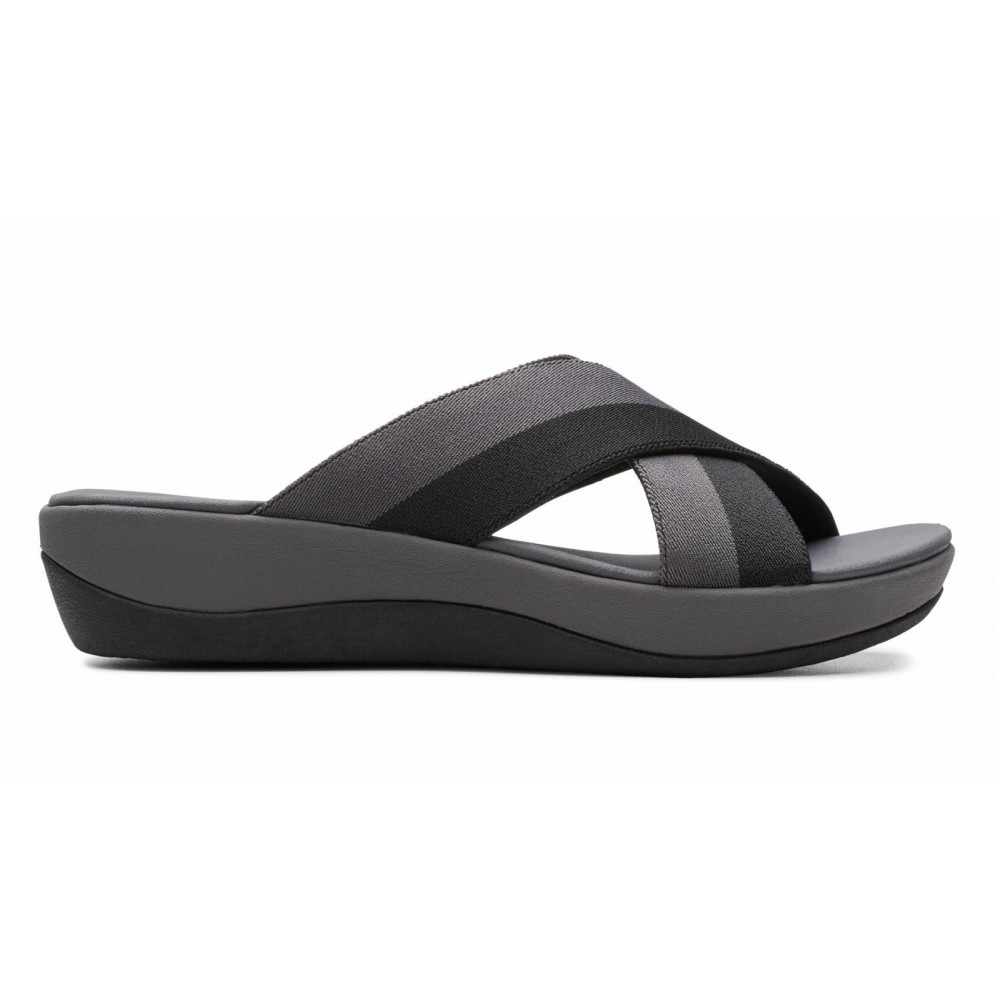 Clarks Womens Arla Elin Open Toe Casual Slide Sandals, Black, Size 8.0 ...