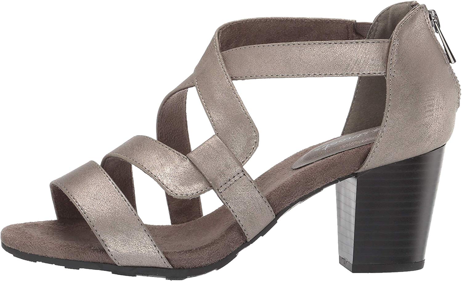 Easy Street Women's Amuse Dress Casual Sandal with, Pewter Metallic, Size 5.5 | eBay