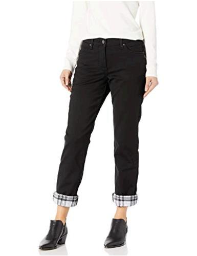 lee women's fleece lined relaxed straight leg jean