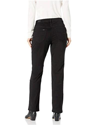 lee women's fleece lined relaxed straight leg jean