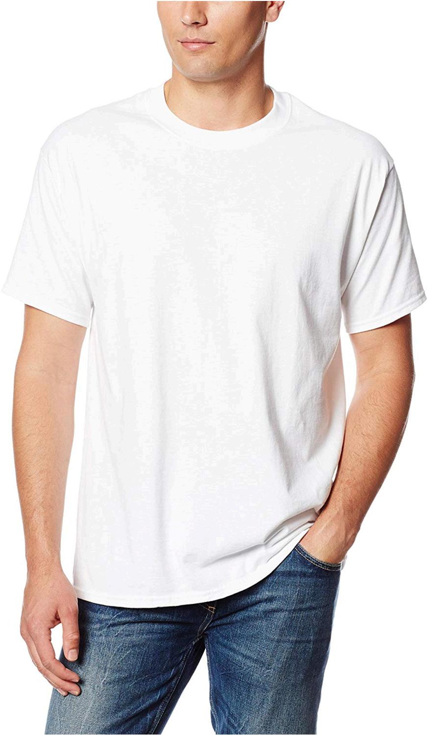 Hanes Men's Short Sleeve Beefy-T (Pack of 2), White, Large, White, Size ...
