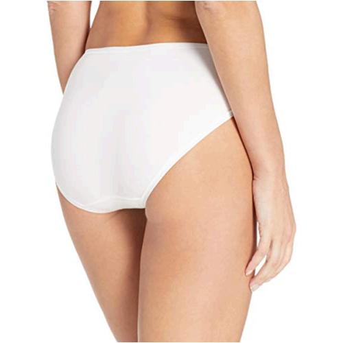 Essentials Women's Cotton Stretch HiCut Brief Panty,, White, Size